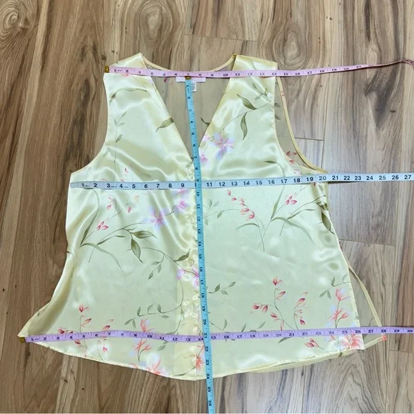 Oscar de la Renta Pink label Peignoir Top Kimono Robe Pant set Floral Print L - Picture 12 of 17